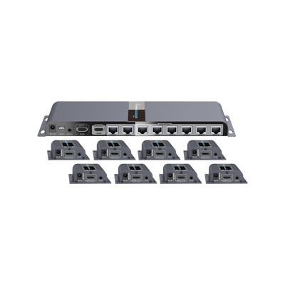 EPCOM TITANIUM TT718PRO Kit Divisor y Extensor HDMI (Extender Splitter) / Divide 1 Fuente HDMI a 8 Pantallas / Extiende la senal HDMI hasta 40 m / Resolucion 1080P 60 Hz / Cat 6/6a/7 / Uso 24/7 / Sal