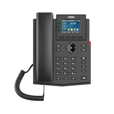 FANVIL X303W Telefono IP Wi-Fi empresarial para 4 lineas SIP con pantalla LCD de 2.4 pulgadas a color Opus y conferencia de 3 vias PoE.