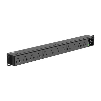 PANDUIT P12B01M PDU Basico para Distribucion de Energia Enchufe de Entrada NEMA 5-15P Con 12 Contactos NEMA 5-20R Instalacion Horizontal de 19in 1UR 15 Amp 120 Vca