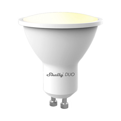 SHELLY SHELLYDUOGU10 Foco tipo Gu10 inteligente con senal inalambrica color dual blanco y calido uso de App Shelly. AC 100-240V