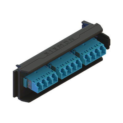 SIEMON LVA12-LCU-BC-A Placa Acopladora LightVerse 6 Conectores Duplex LC/APC Acepta hasta 12 fibras Monomodo (No Shuttered)