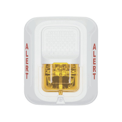 SYSTEM SENSOR SWL-ALERT Lampara Estroboscopica Color Blanco para Notificacion de Alerta Montaje en Pared Lente Estroboscopico Color Ambar Candelas Seleccionables