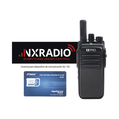 TX PRO TXR50A4GKITSIMTEL Kit de Radio TXR50A4G Licencia Anual NXRADIOTERMINAL SIM Telcel 1GB