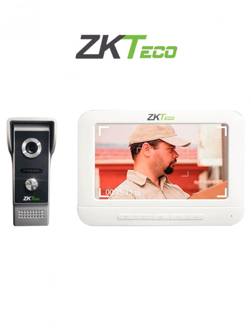 ZKTECO VDPO3-B3 Kit ZKTECO VDP03B3 Kit - Kit de Videoportero Analogico con 1 Frente de Calle Metalico y 1 Monitor de 7" / Sistema de Vision Nocturna en Color / A prueba de Lluvia