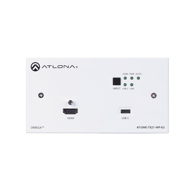 ATLONA AT-OME-TX21-WP-E ATLONA DUAL- GANG TX WALL PLATE WITH USB PASS THROUGH FOR EUROPE