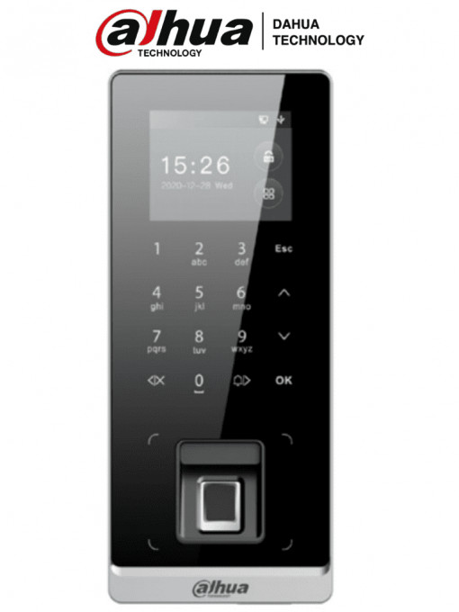 DAHUA DHI-ASI2212H-W DAHUA ASI2212H-W - Control de Acceso Exterior IP65/ 3 000 Huellas/ 30 000 Tarjetas Mifare y Passwords/ 150 000 Eventos/ Diseno Delgado y Elegante/ Desbloqueo Remoto/ TCP/IP/ AutoR