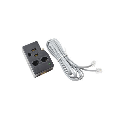 DITEK DTK1FF Protector para enchufe con salida unica circuito de 110 V/15 A tornillo de retencion Telco RJ11 entrada/salida