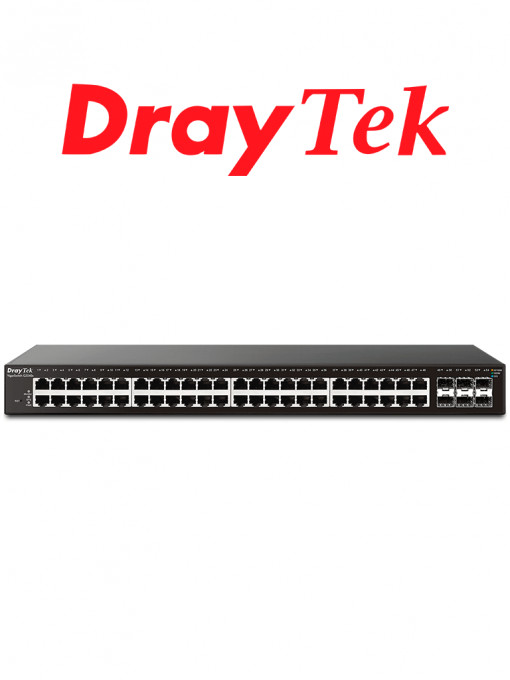 DRAYTEK DRY1860003 DrayTek VigorSwitch G2540xs - Switch Gigabit Ethernet Administrable Capa 2/ 48 puertos Gigabit Ethernet/ 6 Puertos SFP & SFP/ Capacidad de switching hasta 216 Gbps