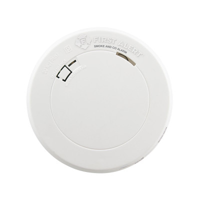 FIRST ALERT 1039868 Detector Combo de Humo/CO Autonomo Bateria Sellada de Litio de 10 anos No Requiere Panel Diseno Ultra Delgado No Requiere Cableado
