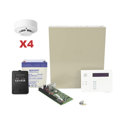 HONEYWELL HOME RESIDEO VISTA48LASMK/6160RF Kit de Panel de Alarma VISTA48LA con Gabinete Bateria y Transformador / 4 Sensores de humo