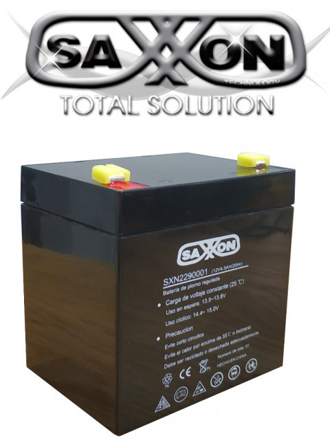 SAXXON SXN2290001 SAXXON CBAT45AH- Bateria de respaldo de 12 volts libre de mantenimiento y facil instalacion / 4.5 AH/ Compatible DSC/ CCTV/ Acceso