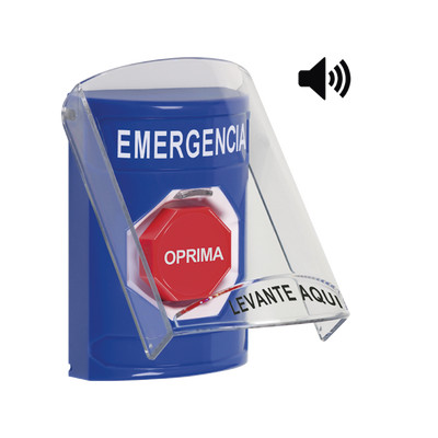STI SS24A2EM-ES Boton Multiproposito Emergencia Reset Con Llave Bocina Integrada Espanol Tapa De Policarbonato 2 Relevadores forma C Interior