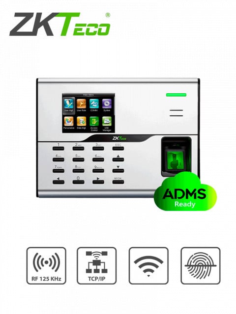 ZKTECO ZAS153011 ZKTECO UA860ID - Control de Acceso y Asistencia Simple / 3000 Usuarios / 3000 Tarjetas ID / 50000 Registros / TCPIP / WiFi / ADMS