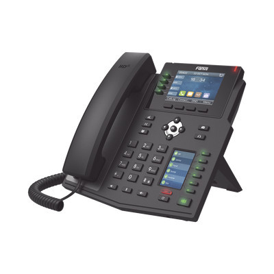 FANVIL X5U Telefono IP Empresarial con Estandares Europeos 16 lineas SIP con pantalla LCD a color 3.5" 30 teclas DSS/BLF puertos Gigabit IPv6 Opus y conferencia de 3 vias PoE/DC