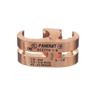 PANDUIT GCE250-1/0-Q Conector de Conexion a Tierra estilo "E" para Conductor 1/0 AWG STR 250 KCMIL MAIN y 6 AWG SOL 1/0 AWG STR TAP