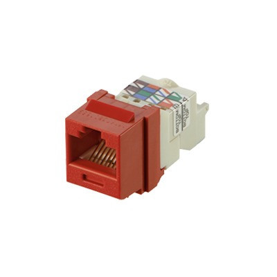 PANDUIT NK6TMRD Conector Jack Estilo TP Tipo Keystone Categoria 6 de 8 posiciones y 8 cables Color Rojo