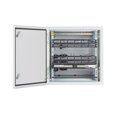 PANDUIT ZDF242430 Gabinete Industrial Preconfigurado de Montaje en Pared Fabricado en Acero Bajo en Carbono Proteccion NEMA 4/4X/12 IP66 de 12 UR Color Gris
