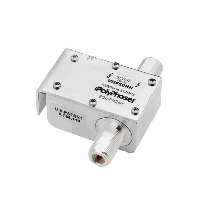 POLYPHASER VHF-50-HN Protector RF Coaxial de Banda Ancha 100 a 512 MHz Para Combinadores Con Conectores N Hembra