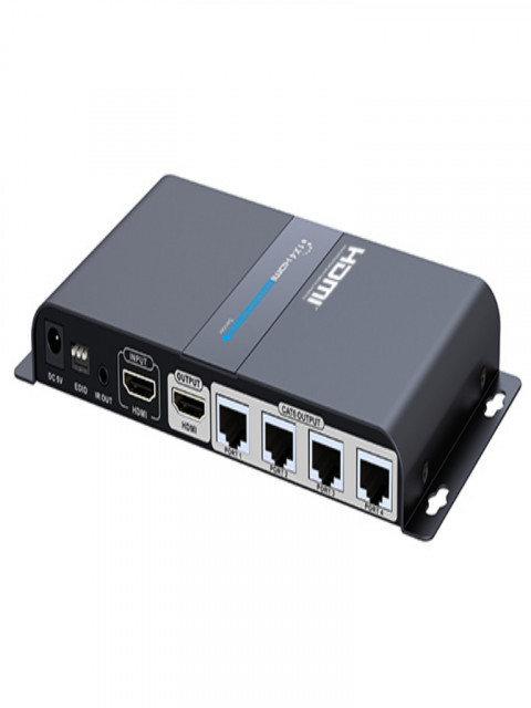 SAXXON LKV714PRO SAXXON LKV714PRO- Kit Extensor HDMI de 4 Puertos/ Resolucion 1080p/ Hasta 40 metros/ Cat 6/ 6A/ 7/ Loop HDMI/ Transmisor IR/ Plug and play