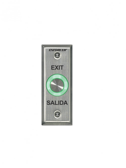 SECO LARM SD-6176-SS1Q Seco-Larm SD6176SS1Q - Boton de salida piezoelectrico de acero inoxidable IP 65 con Luz LED verde / Salidas NO y NC