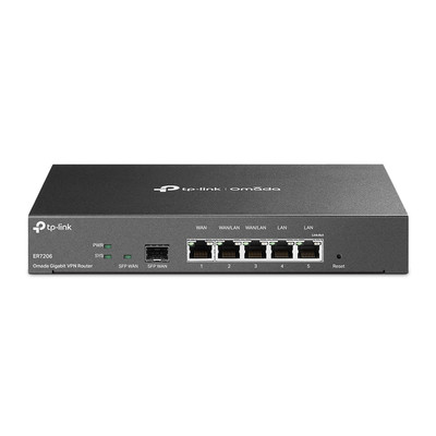 TP-LINK ER7206 Router VPN - SDN Multi-WAN Gigabit / 1 puerto LAN Gigabit / 1 puerto WAN Gigabit / 1 puerto WAN SFP / 2 puertos Auto configurables LAN/WAN / 150 000 Sesiones Concurrentes / Administraci