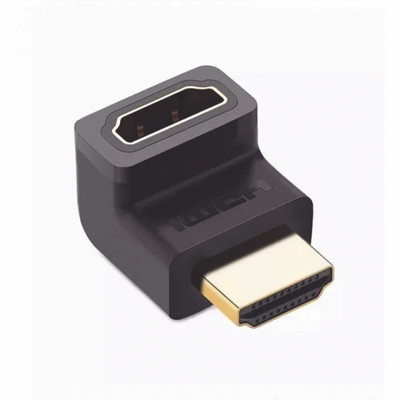 UGREEN 20110 Adaptador HDMI de 90 Grados Macho a Hembra / Hacia Arriba / HDMI 2.0 4K60Hz / Proporciona Flexibilidad Sin Doblar los Cables HDMI