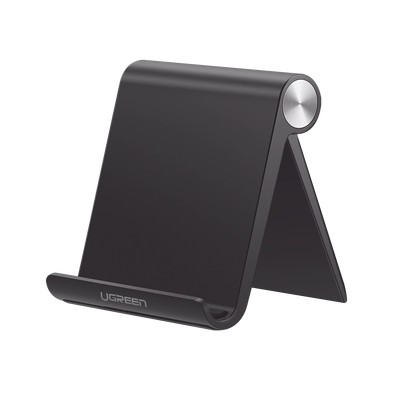 UGREEN 50747 Soporte de Escritorio para Telefono Celular / Ajustable de 0 a 100 / Goma Antiaranazos / Antideslizante / Amplia Compatibilidad con dispositivos de 4 a 7.9 / Plegable / ABS / Color Negr