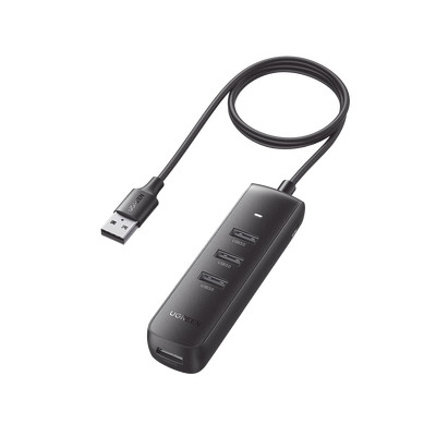 UGREEN 80657 HUB USB 3.0 a 4 Puertos USB 3.0 (5Gbps) / Cable de 1 Metro / Indicador Led / Ideal para Transferencia de Datos / Entrada Tipo C para alimentar equipos de mayor consumo como discos duros /