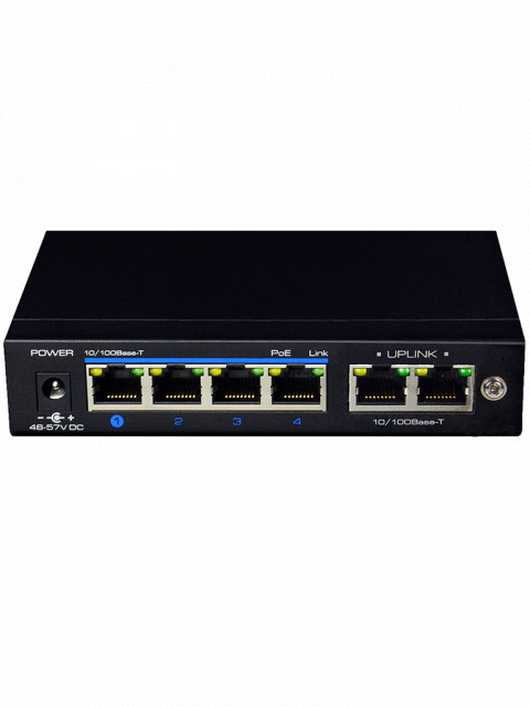 UTEPO UTP3-SW04-TP60 UTEPO UTP3SW04TP60 - Switch PoE de 6 Puertos Fast Ethernet/ 4 Puertos PoE/ 60 Watts Totales/ 2 Puertos Uplink/ 802.3 AF&AT/ No administrable/ Modo CCTV/