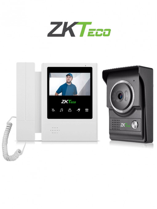 ZKTECO ZKT2400002 ZKTECO VDP04B4 Kit - Kit de Videoportero Analogico con 1 Frente de Calle y 1 Monitor de 4.3" / Sistema de Vision Nocturna en Color / A prueba de Lluvia