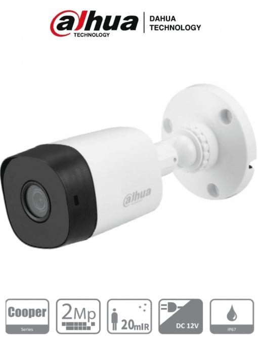 DAHUA COOPER B1A21-28 - CAMARA BULLET DE 2 MEGAPIXELES/ 1080P/ LENTE DE 28 MM/ 100 GRADOS DE APERTURA/ IR DE 20 METROS/ IP67/ SOPORTA CVI/TVI/AHD Y CVBS/ DHT0290064 - DAHUA