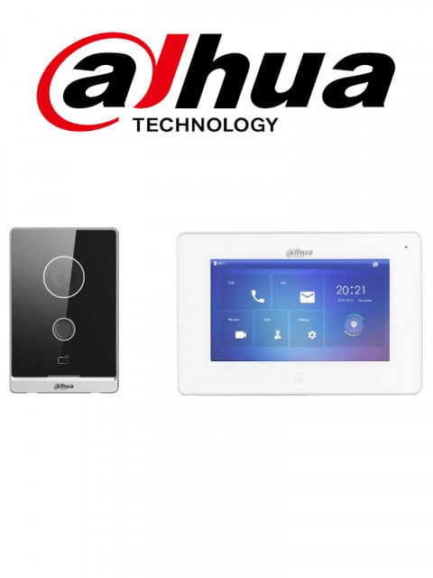 DAHUA DHI-KTW01 DAHUA KTW01 - Kit de Videoportero WiFi/ Monitor con  Pantalla de 7/ 6 Entradas de Alarmas/ 8 Zonas de Alarma Inalambricas/  Ranura MicroSD/ Graba y Captura Imagenes/ Camara de 2MP
