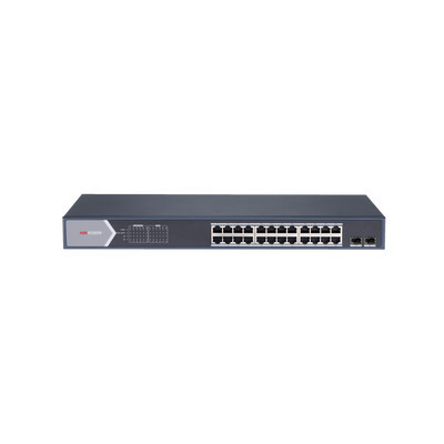 HIKVISION DS-3E1526P-SI Switch Gigabit PoE / Administrable / 24 puertos 10/100/1000 Mbps PoE / 2 puertos SFP / configuracion remota desde Hik-PartnerPro / PoE hasta 250 metros / 370 W