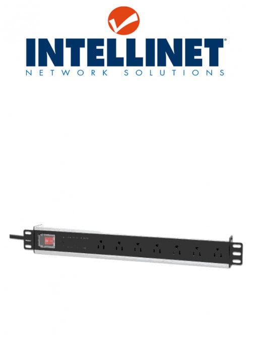 INTELLINET ITL2330005 INTELLINET 207102 - Barra PDU multicontacto de 7 salidas para montaje en 1.5 UR/ 19" / Enchufes Tipo EU (NEMA 5) / Cable de alimentacion de 3m / Con proteccion para Picos y corto