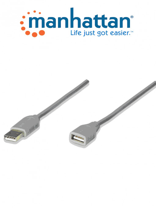 MANHATTAN MAN1760071 MANHATTAN 317238 - Cable de Extension USB Macho a USB Hembra/ 3 Metros/ Velocidad Maxima de Hasta 12 Mbps/ UL 2725/ USB 1.1/
