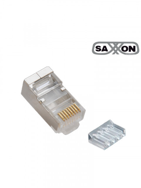 SAXXON S901E SAXXON S901E - Conector plug RJ45 para cable UTP con guia / CAT 6 / Blindado / Paquete 100 piezas