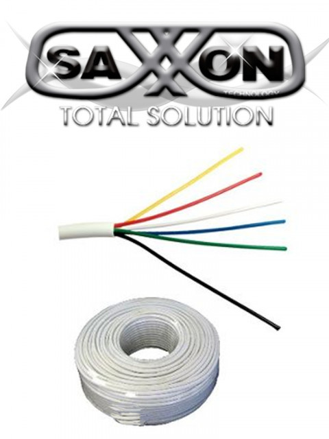 SAXXON SXN1570003 SAXXON OWAC6305JF - Bobina de Cable para Alarma de 6 Conductores/ CCA/ 305 Metros/ Uso Interior/ Material Retardante a la Flama/ Color Blanco/ Recomendado para Alarmas Control de Ac