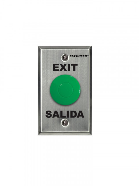 SECO LARM SEC1210002 Seco-Larm SD7201GCPE1Q - Placa Con Boton Para Presionar De Color Verde De Salida. "Exit" y "Salida " SPDT