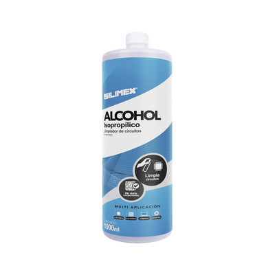 SILIMEX ALCOHOL Alcohol Isopropilico para limpieza de equipos de video fibra optica computo y equipo telefonico 1000 mL