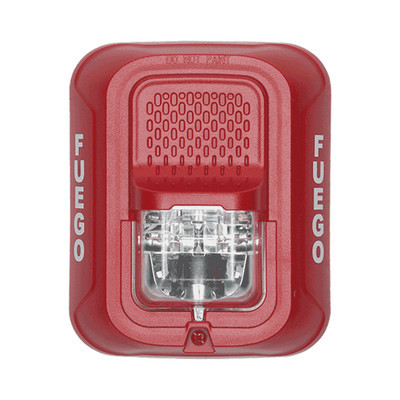 SYSTEM SENSOR SRL-SP Lampara Estroboscopica para Montaje en Pared Color Rojo Nivel de Candelas Seleccionable Nuevo Diseno Moderno y Elegante y Menor Consumo de Corriente