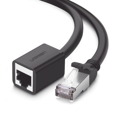 UGREEN 11282 Cable de Extension Cat6 RJ45 F/UTP / Macho a Hembra / 3m / Metodo de conexion 568B / Velocidad de transmision 1000Mbps / Ancho de banda del canal 250MHz /Caja de Cobre / Negro