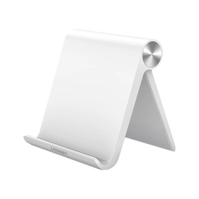 UGREEN 30485 Soporte de Escritorio para Tablet / Ajustable de 0 a 100 / Goma Antiaranazos / Antideslizante / Amplia Compatibilidad con dispositivos de 4 a 13 / Plegable / ABS / Color Blanco