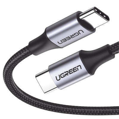 UGREEN 50150 Cable USB-C a USB-C / 1 Metro / Carcasa de Aluminio / Nylon Trenzado / Transferencia de Datos Hasta 480 Mbps / Soporta Carga Rapida de hasta 60W