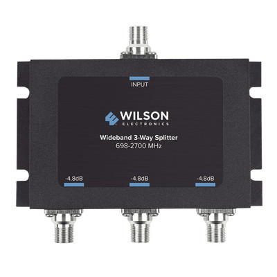 WilsonPRO / weBoost 850-035 Divisor de potencia de 3 vias para la distribucion de senal a tres antenas de servicio 4.8 dB de perdida por puerto Conectores F hembra