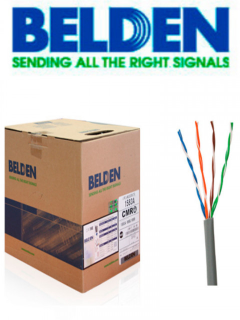 BELDEN 1583A 008U1000 BELDEN 1583A008U1000 - Cable UTP / 4 Pares / Categoria 5E / 24 AWG / 305 Metros / 100% Cobre / Color gris/