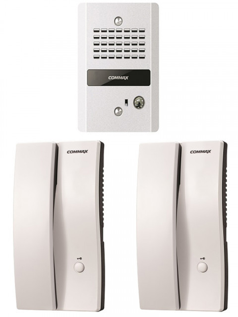 COMMAX DP2SDR2GN DP2S COMMAX DP2SDR2GNPACK - Paquete de audioportero frente de calle con 2 equipos de interfon con conexion directa a 110V y apertura de puerta