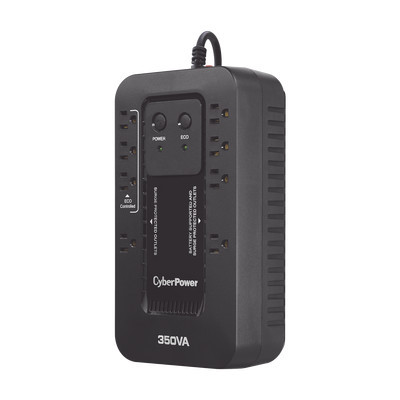 CYBERPOWER EC350G UPS de 350 VA/255 W Topologia Standby con Modo Ahorrador ECO Entrada 120 Vca NEMA 5-15P Con 8 Tomas NEMA 5-15R