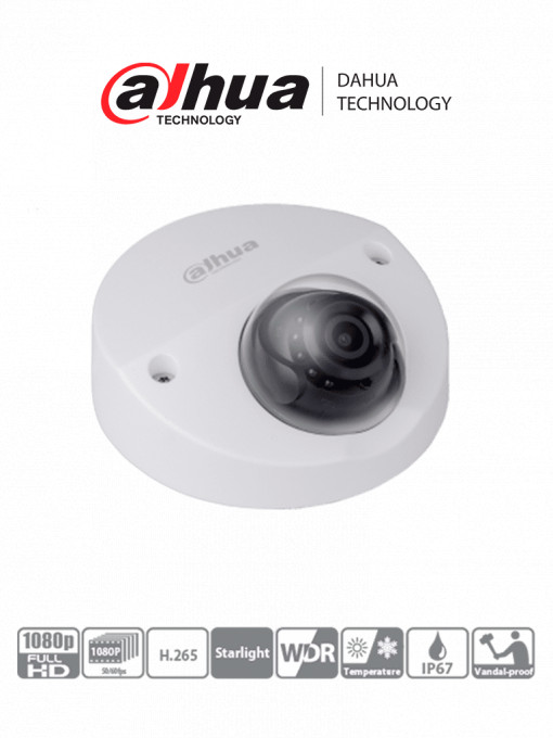 DAHUA IPC-HDW1431S - Cámara IP Domo de 4 Megapixeles/ H.265/ WDR Real/  Lente de 2.8 mm/ IR de 30 Mts/ IP67/ Poe