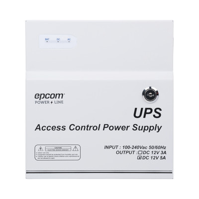EPCOM POWERLINE PL12DC5ABK Fuente de alimentacion de 1 salida 11-15 Vcc 5 A / Compatible con bateria de respaldo y temporizador integrado / Voltaje de entrada 96-264 Vca
