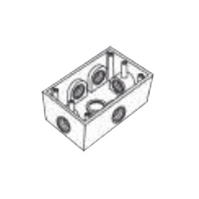 RAWELT RR-0290 Caja Condulet FS de 3/4" (19.05 mm ) con seis bocas a prueba de intemperie.